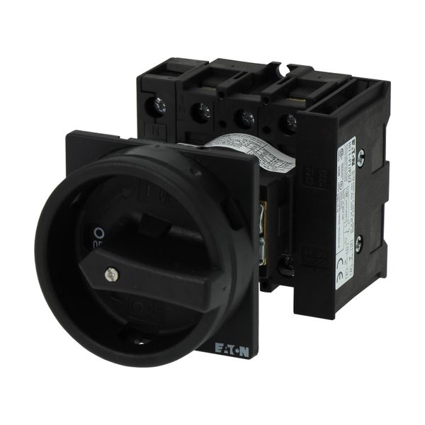 Main switch, P1, 40 A, rear mounting, 3 pole + N, 1 N/O, 1 N/C, STOP function, With black rotary handle and locking ring, Lockable in the 0 (Off) posi image 5