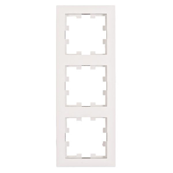 Three gang frame, Design CUBIC, white image 1