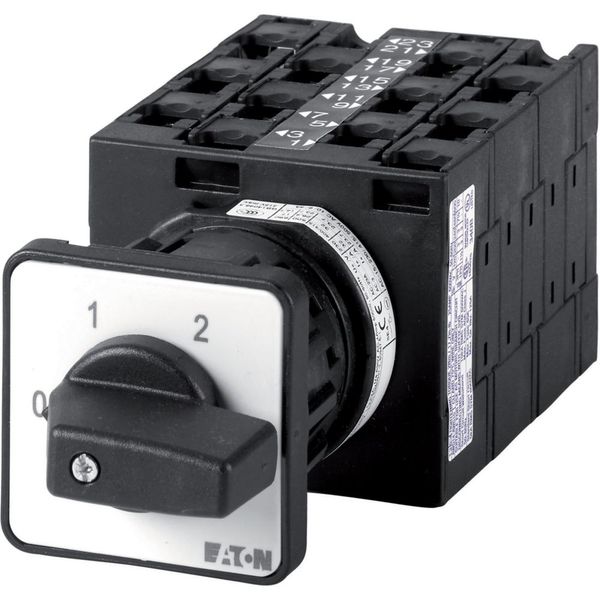 Reversing multi-speed switches, T3, 32 A, center mounting, 6 contact unit(s), Contacts: 12, 60 °, maintained, With 0 (Off) position, 2-1-0-1-2, Design image 2