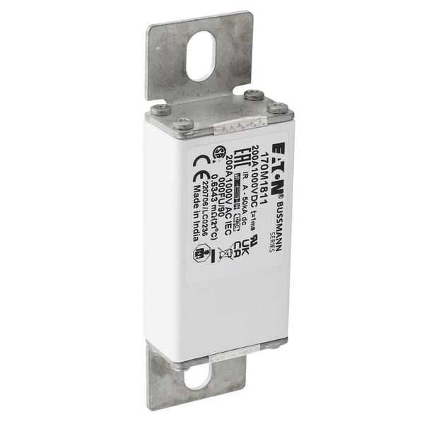 Fuse-link, high speed, 200 A, DC 1000 V, size 000, 24 x 36 x 115 mm, aR, IEC image 20