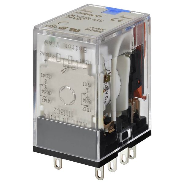 Relay, plug-in, 8-pin, DPDT, 7 A, mechanical & LED indicators, lockabl image 2