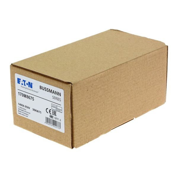 Fuse-link, high speed, 1400 A, AC 850 V, size 3, 76 x 92 x 76 mm, aR, IEC, single indicator image 14