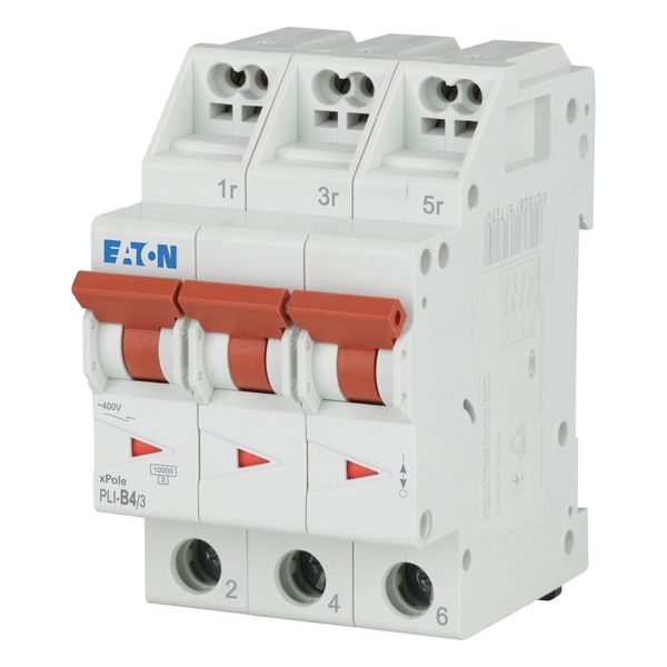 Miniature circuit breaker (MCB) with plug-in terminal, 4 A, 3p, characteristic: B image 2