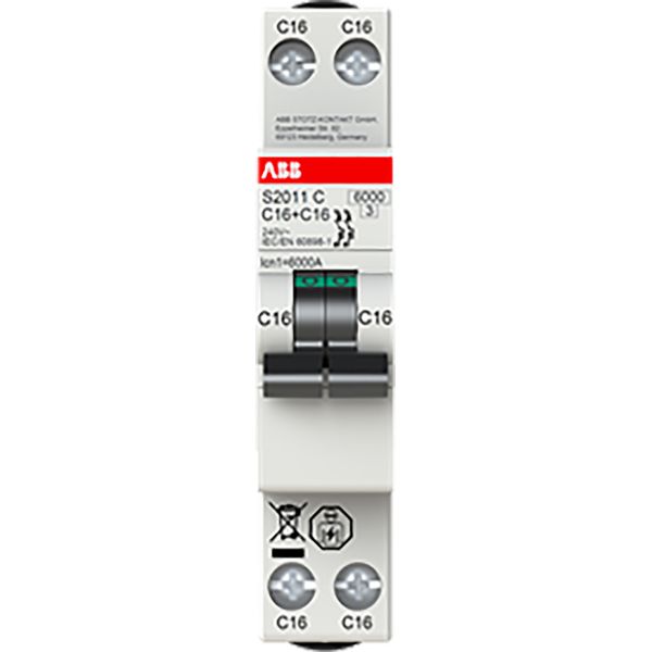 S2011C-C20 Miniature circuit breaker - 2P - C - 20 A image 2