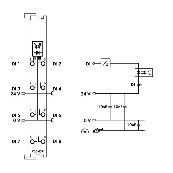 8-channel digital input 24 VDC 0.2 ms light gray image 4