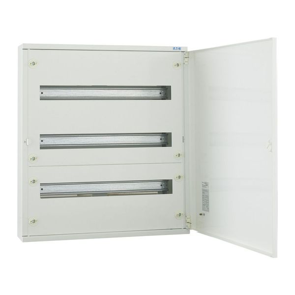 Complete surface-mounted flat distribution board, white, 24 SU per row, 3 rows, type C image 3