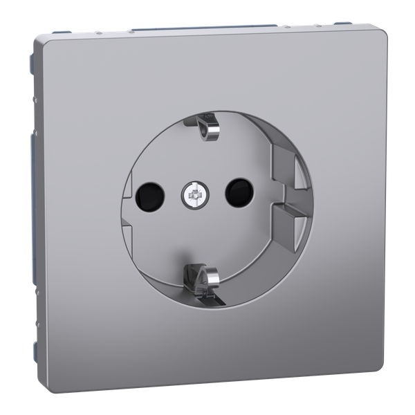 SCHUKO socket-outlet, shutter, screwl. term., stainless steel, System Design image 4