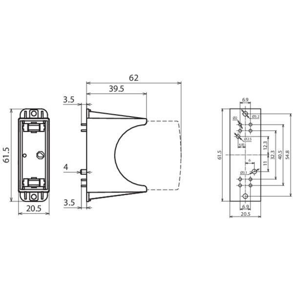 Base 1-pole for mounting on PCBs for DEHNguard modules PV SCI 300 image 2