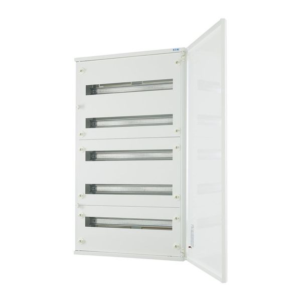 Complete surface-mounted flat distribution board, white, 24 SU per row, 5 rows, type P image 1