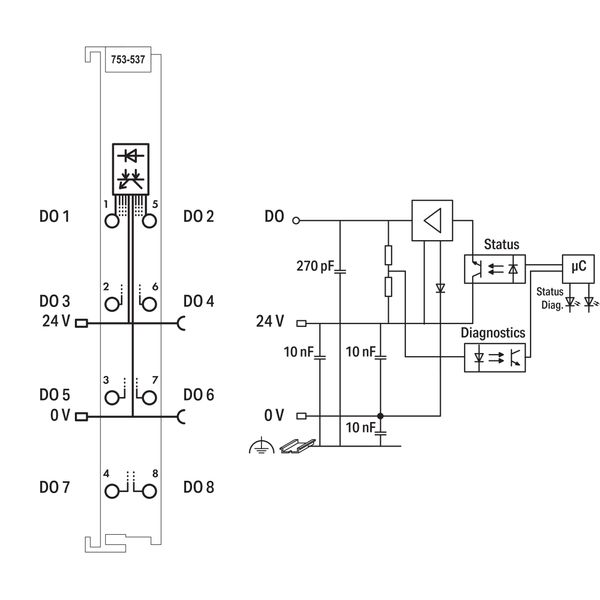 8-channel digital output 24 VDC 0.5 A light gray image 5