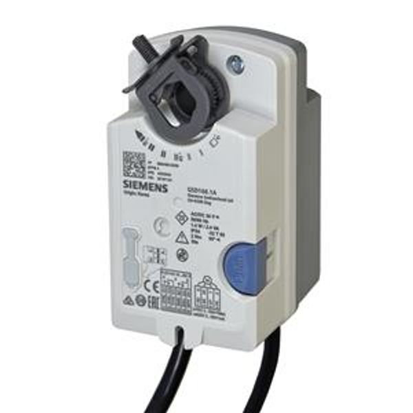 GSD166.1A - Rotary air damper actuators, AC/DC 24 V, 2 Nm, 30 s, 2 auxiliary switches image 1