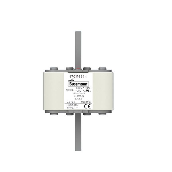 Fuse-link, high speed, 1000 A, AC 690 V, size 3, 76 x 92 x 126 mm, aR, IEC, type T indicator image 6