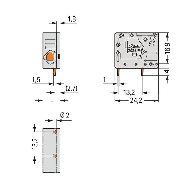 PCB terminal block 6 mm² Pin spacing 7.5 mm gray image 3
