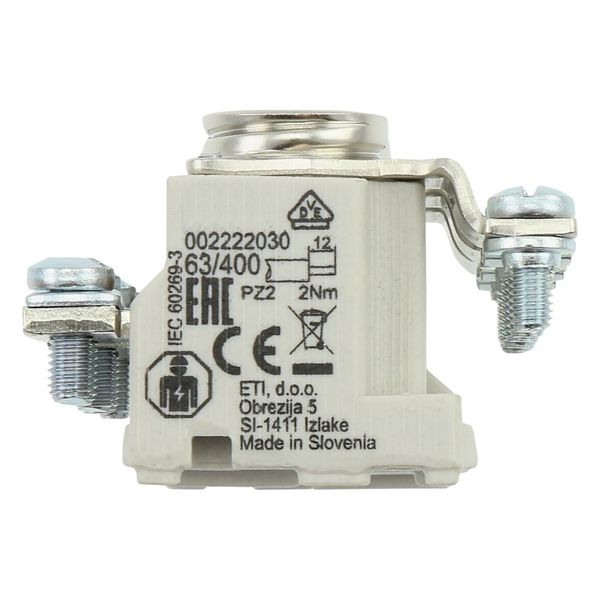 Fuse-base, LV, 63 A, AC 400 V, D02, 3P, IEC, screw mount, suitable wire 1.5 - 4 mm2, 2xM5 o/p terminal, 2xM5 i/p terminal image 71