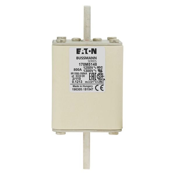 Fuse-link, high speed, 800 A, AC 1250 V, size 2, 61 x 75 x 138 mm, aR, DIN, IEC, single indicator image 15