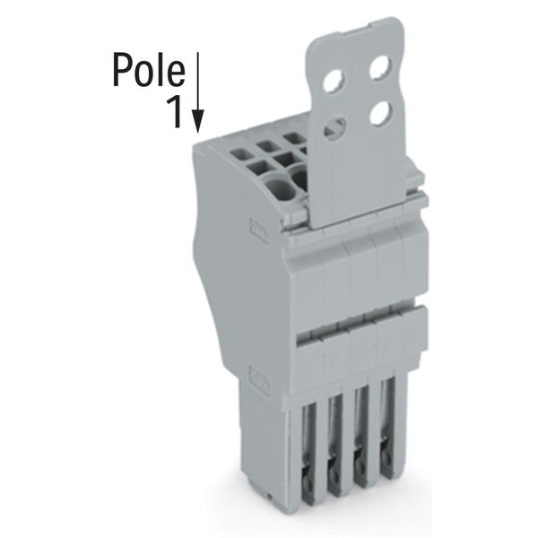 1-conductor female connector Push-in CAGE CLAMP® 1.5 mm² gray image 1