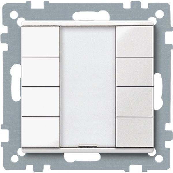 Push-button, 4-gang plus, polar white, glossy, System M image 2