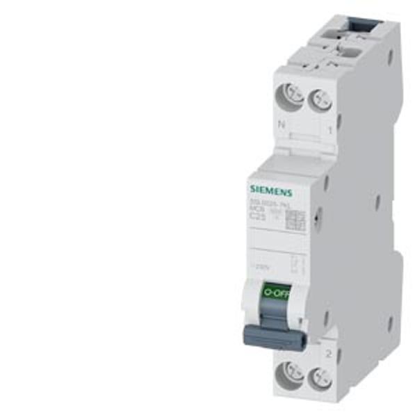 CIRCUIT BREAKER 230V 6KA, 1+N-POLE/1MW, N LEFT C25 image 1