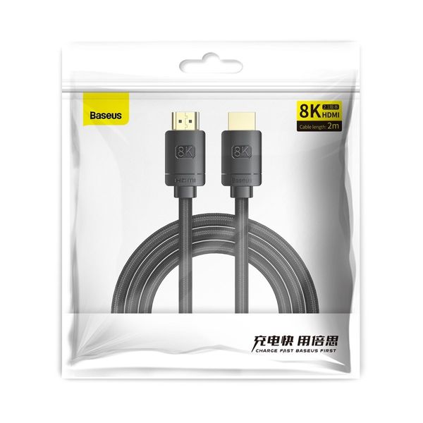 Cable HDMI-HDMI 3.0m (HDMI 2.1) black 8K 60Hz, BASEUS image 2