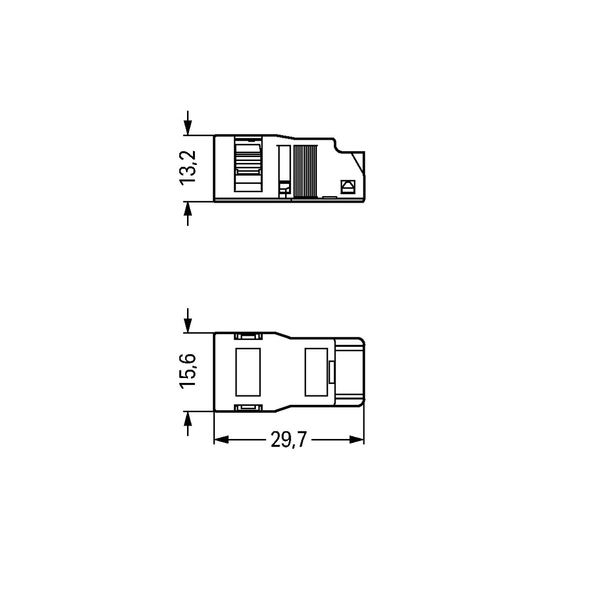 Strain relief housing 2-pole with locking clip white image 4