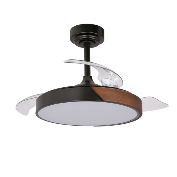 Taoro Mini Black LED Ceiling Fan 46W 5520 Lm CCT Folding Blades image 1