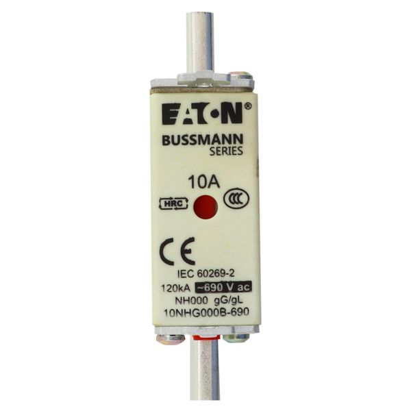 Fuse-link, LV, 10 A, AC 690 V, NH000, gL/gG, IEC, dual indicator, live gripping lugs image 21