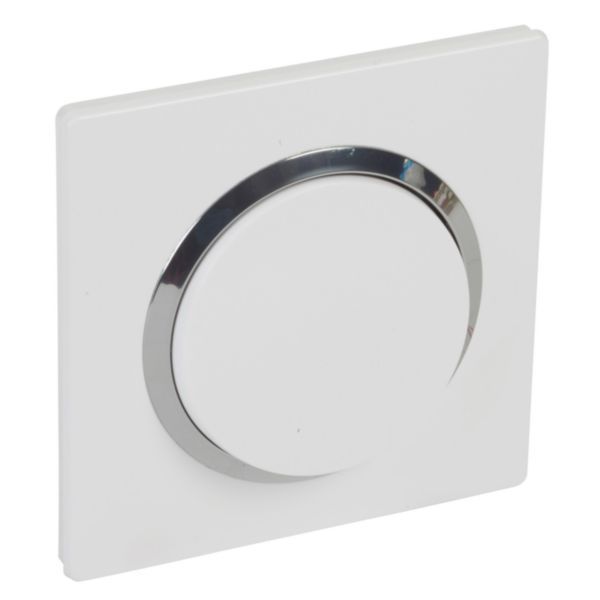 Dooxie 10AX switch or two-way switch complete with claws, white square plate with chrome ring image 1