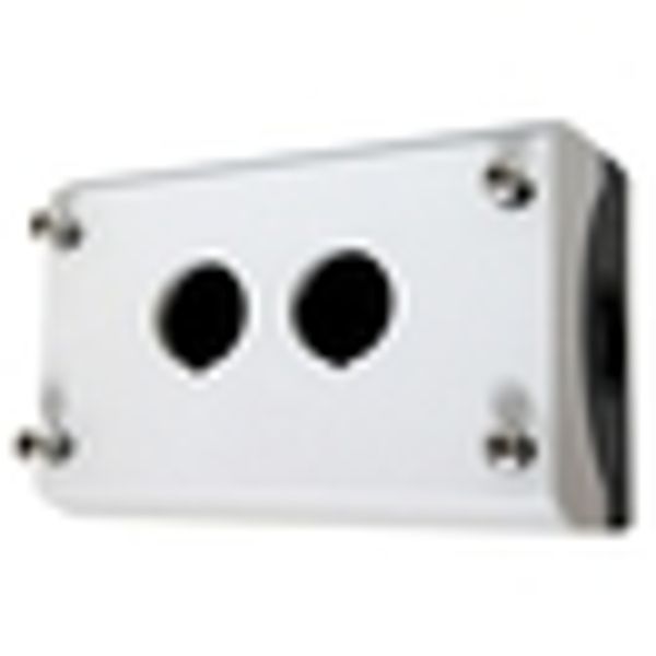 Surface mounting enclosure, 2 holes, black/light grey image 2