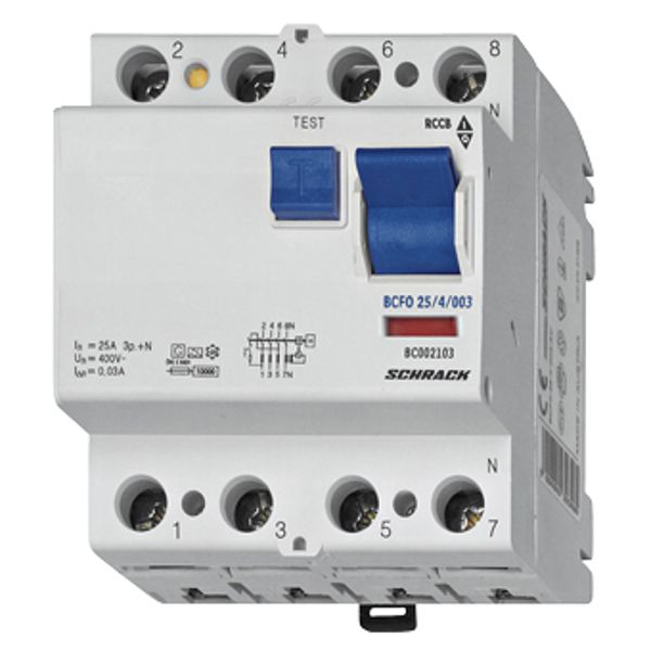 Residual current circuit breaker 40A, 4-p, 100mA, type AC, V image 1