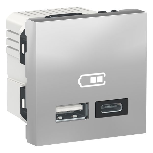 Double USB charger 2.4A type A+C image 1
