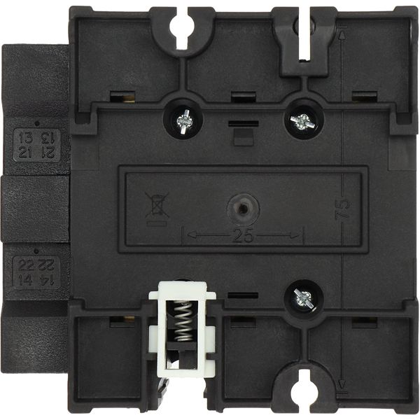 Main switch, P3, 63 A, rear mounting, 3 pole, 1 N/O, 1 N/C, STOP function, with black rotary handle and lock ring (K series), Lockable in the 0 (Off) image 15