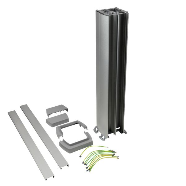 Mini column direct clipping 4 compartments 0.68m aluminium image 2