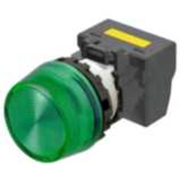M22N Indicator, Plastic projected, Green, Green, 220/230/240 V AC, pus image 1