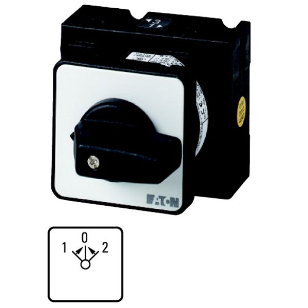 Reversing switches, T3, 32 A, centre mounting, 3 contact unit(s), Contacts: 5, 45 °, momentary, With 0 (Off) position, with spring-return from both di image 1
