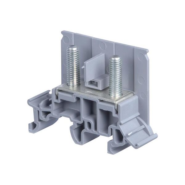 M6/13,FF,2, WIRE LUG TERMINAL BLOCK, FEED THROUGH, GREY, 13X51.5X33MM image 1