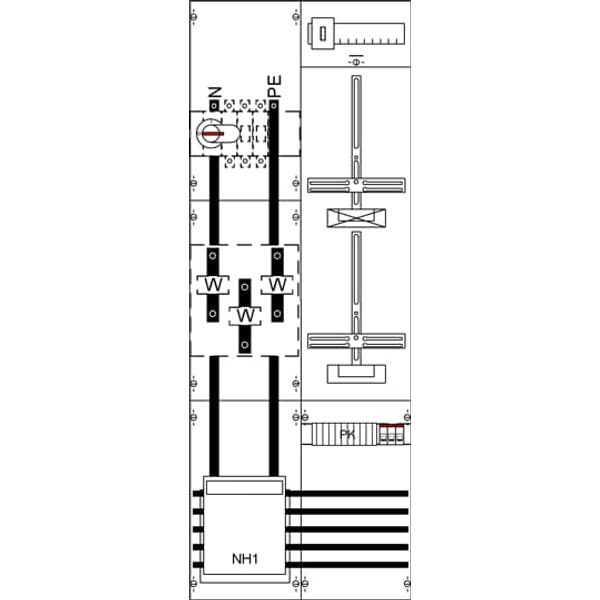 KA4267 Measurement and metering transformer board, Field width: 2, Rows: 0, 1350 mm x 500 mm x 160 mm, IP2XC image 5