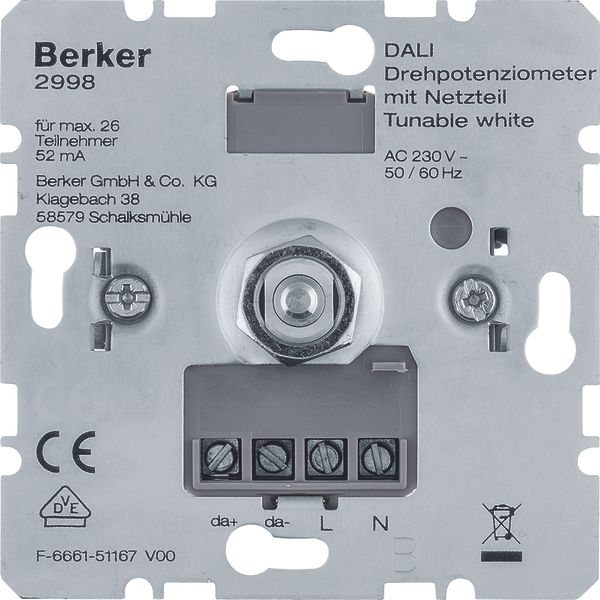 Rotary potentiometer DALI with power supply, TW, soft-lock, light cont image 1