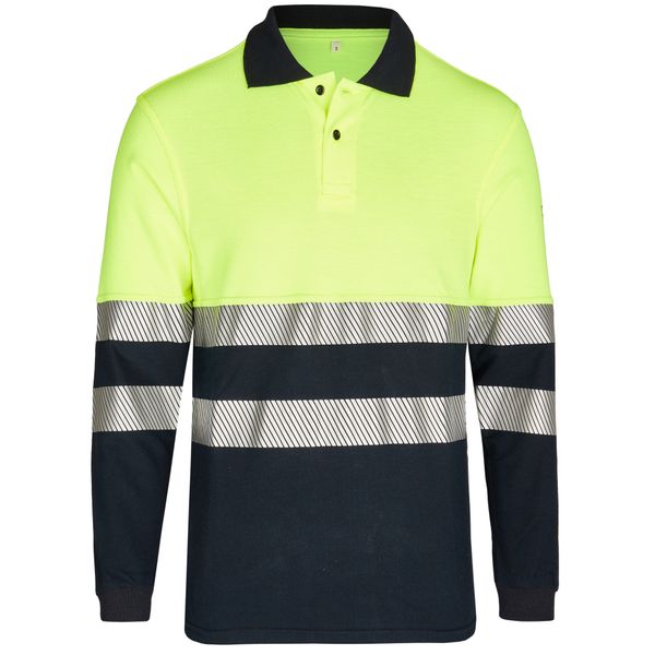 Arc-fault-tested polo shirt Bicolour yellow/blue, APC 1, size: 4XL image 1