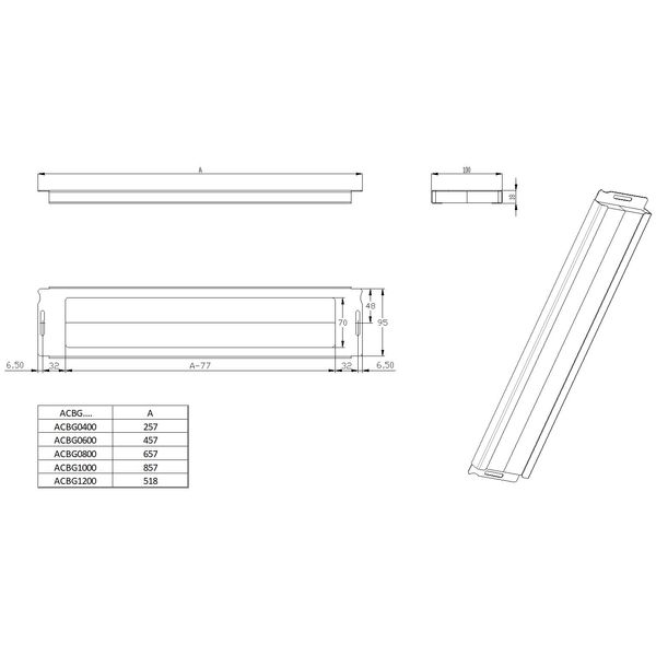 Cable entry gland plate with PU gasket, W=600 mm image 2