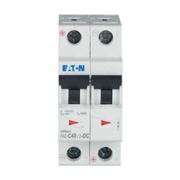 Miniature circuit breaker (MCB), 40 A, 2p, characteristic: C, DC image 10