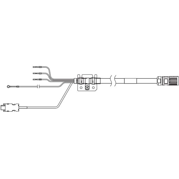 1SA series servo hybrid cable, 5 m, non braked, 230V: 200-750W image 2