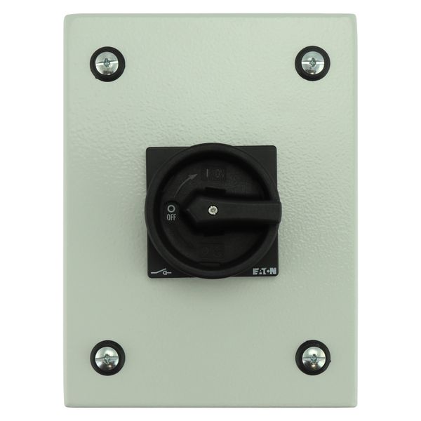 Main switch, P1, 40 A, surface mounting, 3 pole, STOP function, With black rotary handle and locking ring, Lockable in the 0 (Off) position, in steel image 12