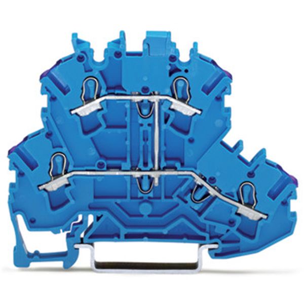 Double-deck terminal block 4-conductor through terminal block N blue image 2