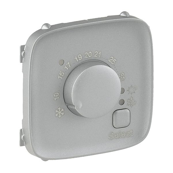 Cover plate Valena Allure - electronic room thermostat - aluminium image 1