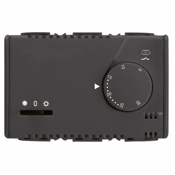 SUMMER/WINTER ELECTRONIC THERMOSTAT WITH KNOB ADJUSTMENT - 230V ac 50/60Hz - 3 MODULES - SYSTEM BLACK image 2