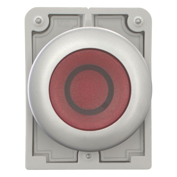 Illuminated pushbutton actuator, RMQ-Titan, Flat, momentary, red, inscribed 0, Metal bezel image 5