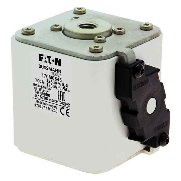 Fuse-link, high speed, 700 A, AC 1250 V, size 3, 76 x 92 x 83 mm, aR, IEC, UL, single indicator image 7