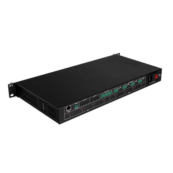 4x4 HDMI 4K60 Matrix with Video Wall Scaling Seamlessly switch between 4 displays & 4 source devices, or create single or multiple video walls image 1