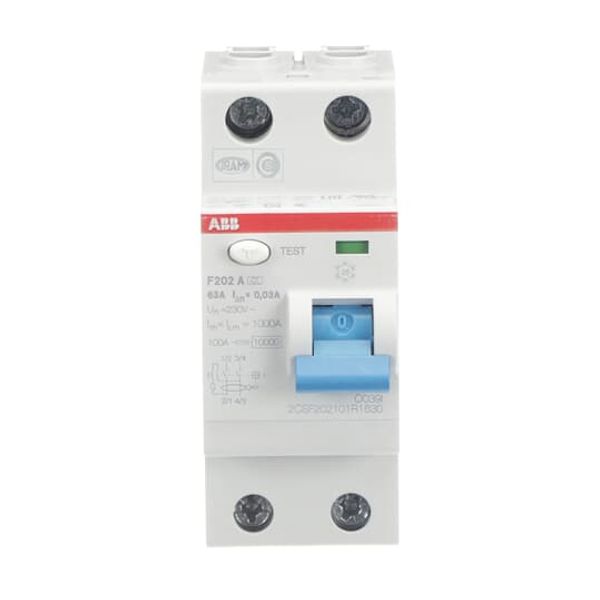 F202 A-63/0.03 Residual Current Circuit Breaker 2P A type 30 mA image 6