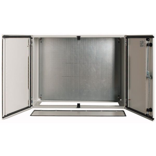 Wall enclosure with mounting plate, HxWxD=600x800x300mm, 2 doors image 3